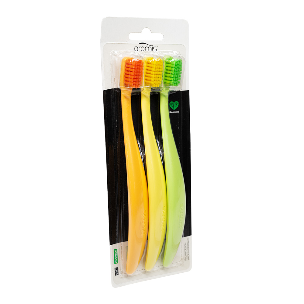 Promis Tandenborstels Colored Trio, 3 stuks