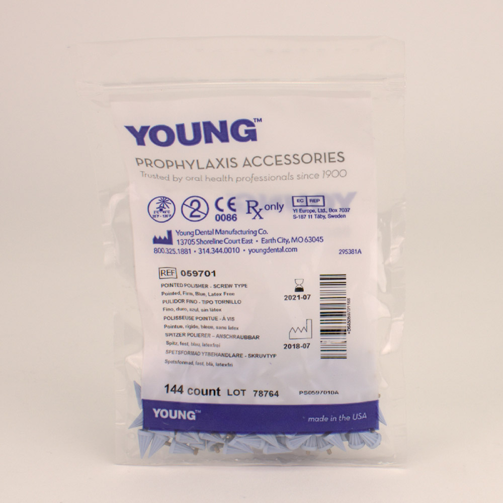 Young Polierspitze Web LF blauw, 144 stuk