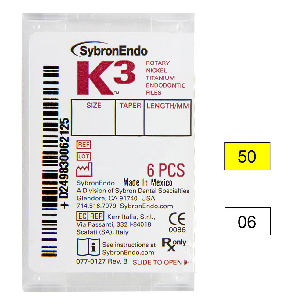 K3 NiTi-bestanden .06 Gr.50 30 mm, 6 stuks