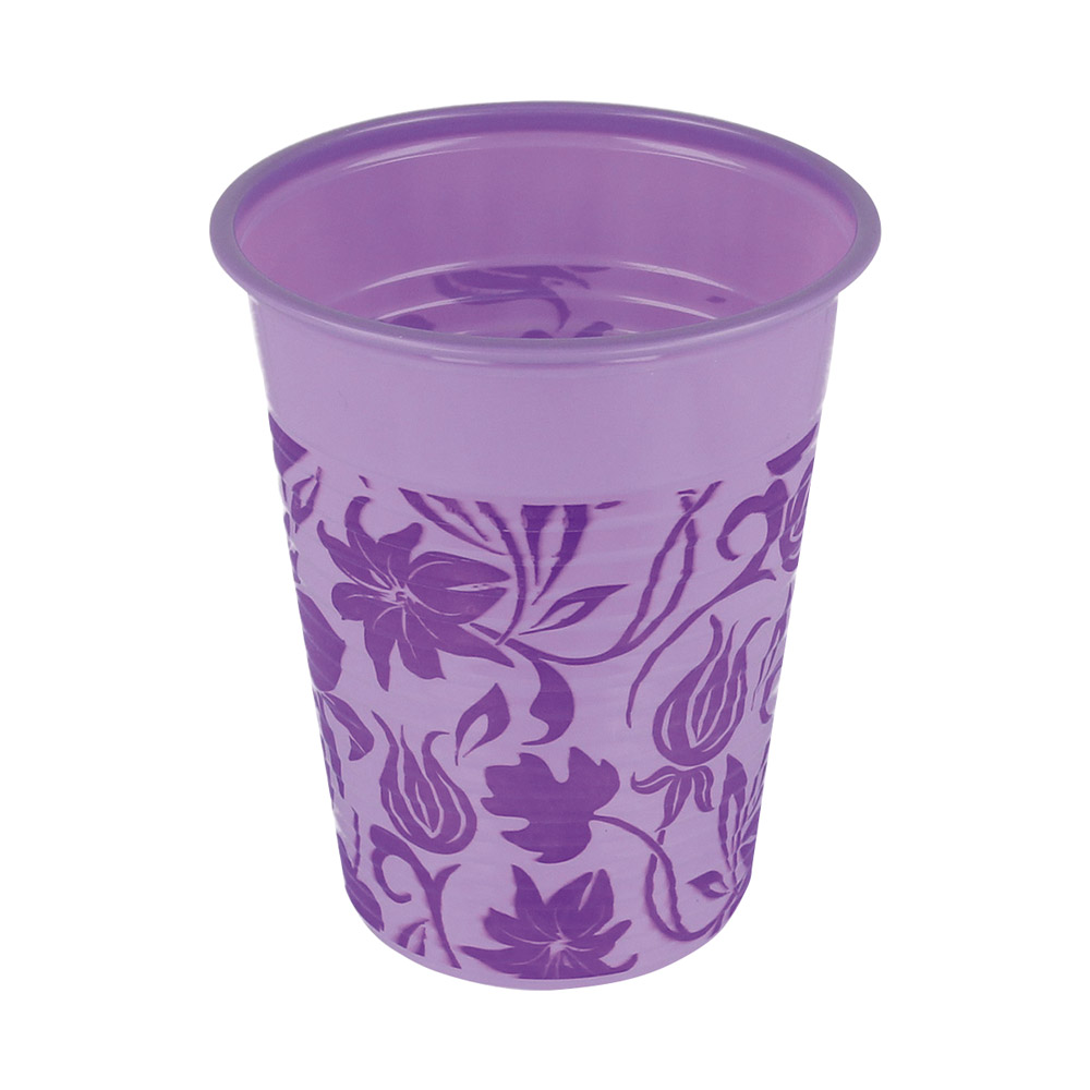 Monoart drinkbeker Flower 180 ml lila, 1000 stuk