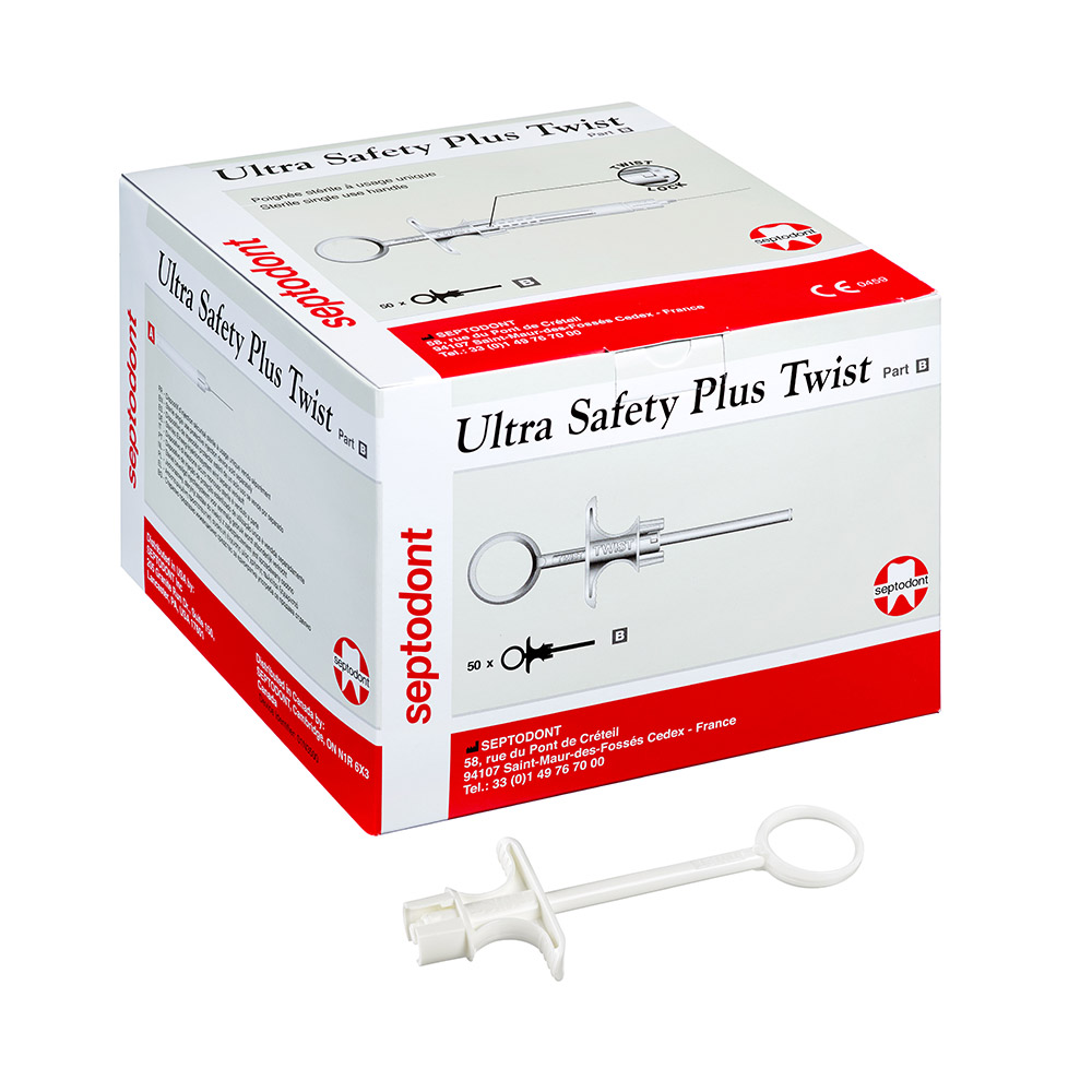 Ultra Safety Plus Part B Twist Wegwerp spuitstuk steriel wit, 50 stuks