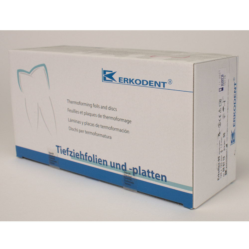 Erkoflex-95 Thermovormfolie 125 x 125 mm 1,50 mm transparant, 50 stuks