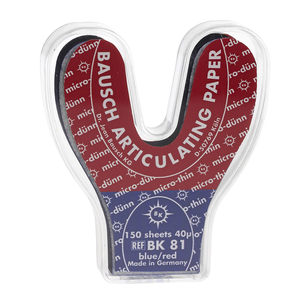 Occlusionspapier blauw/rood Hufeisenform BK 81, 150 vel