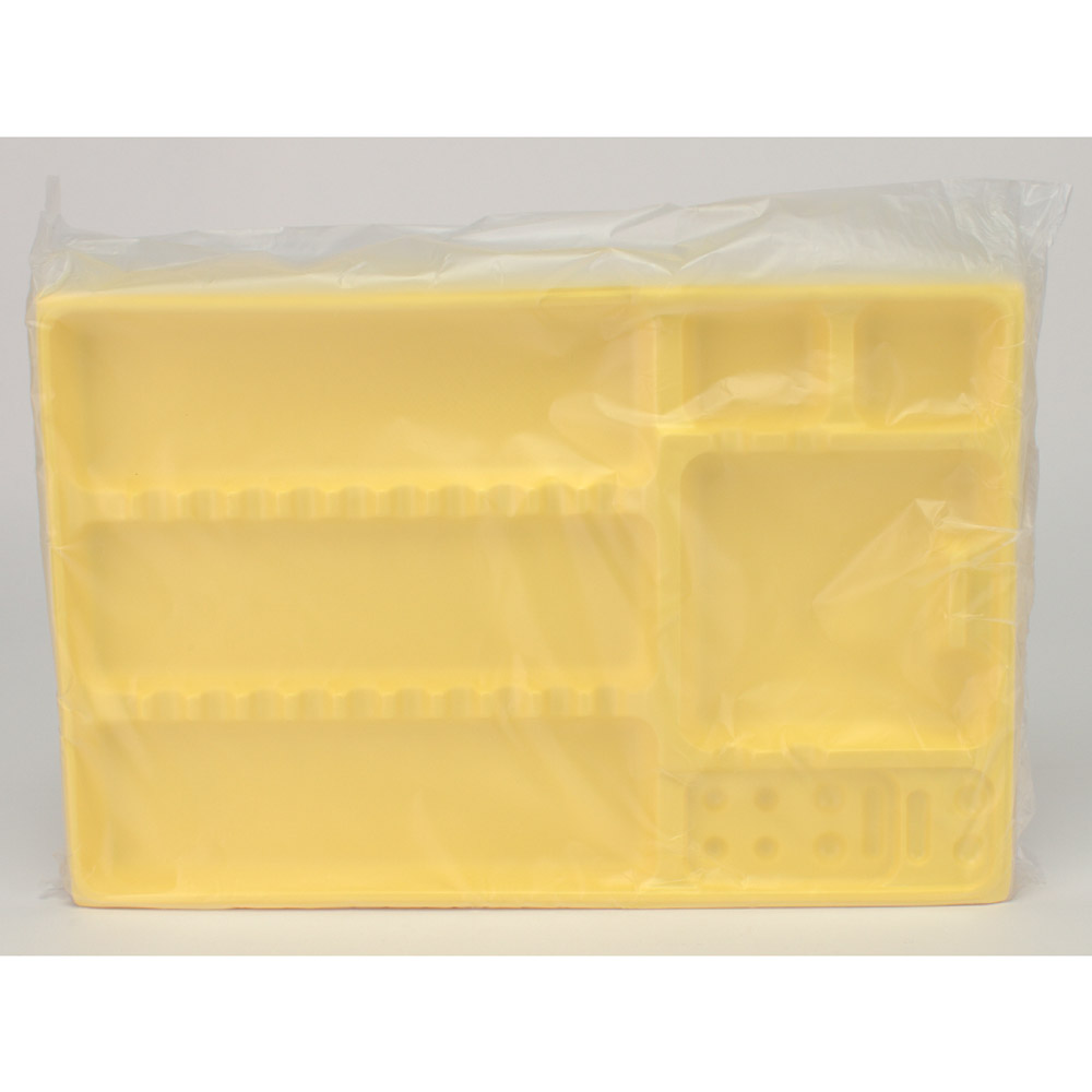 Wegwerp plastic tray geel 18 x 28 cm, 400 stuks