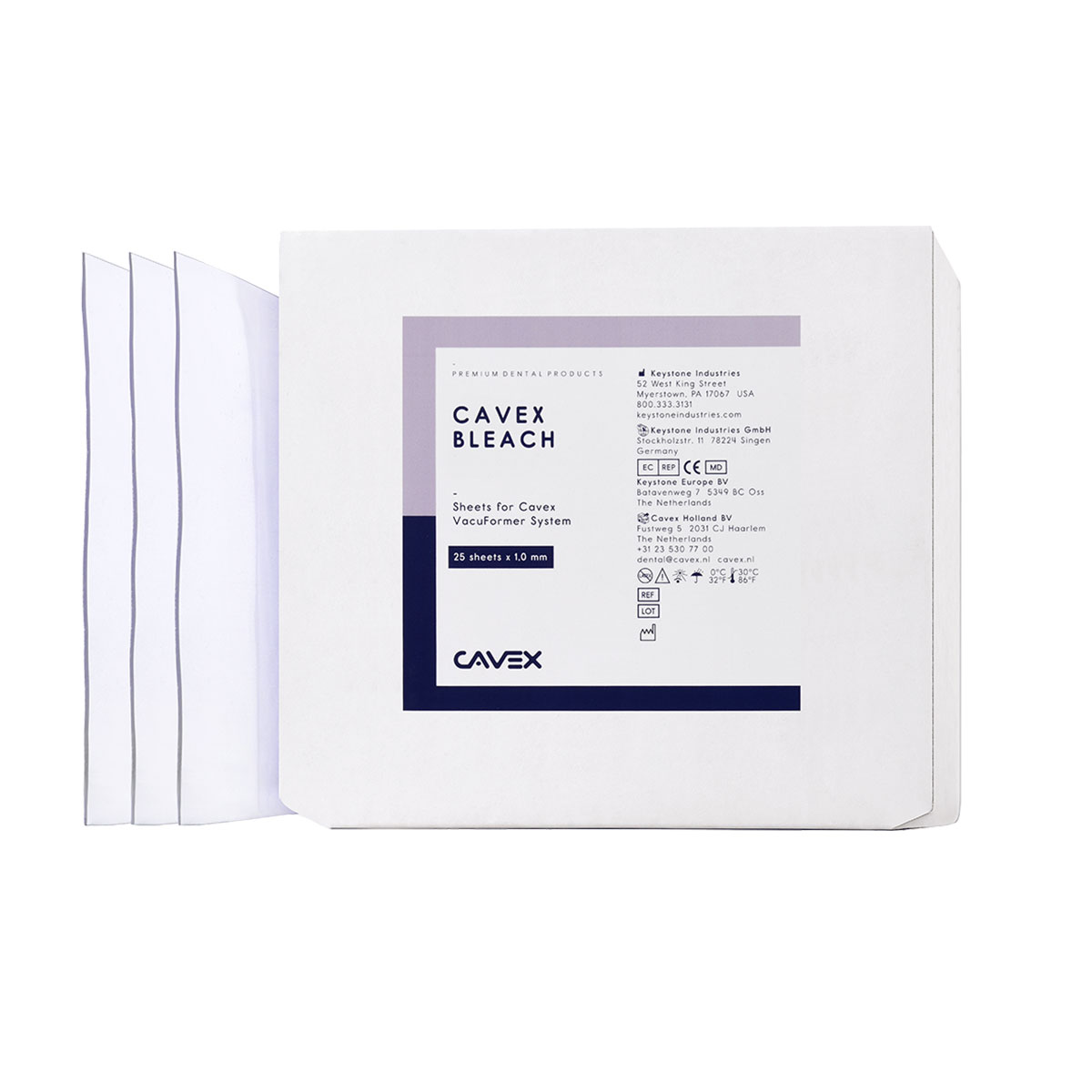 Cavex VF Dieptrekfolie bleach 125 x 125 mm 1,20 mm, 25 stuks