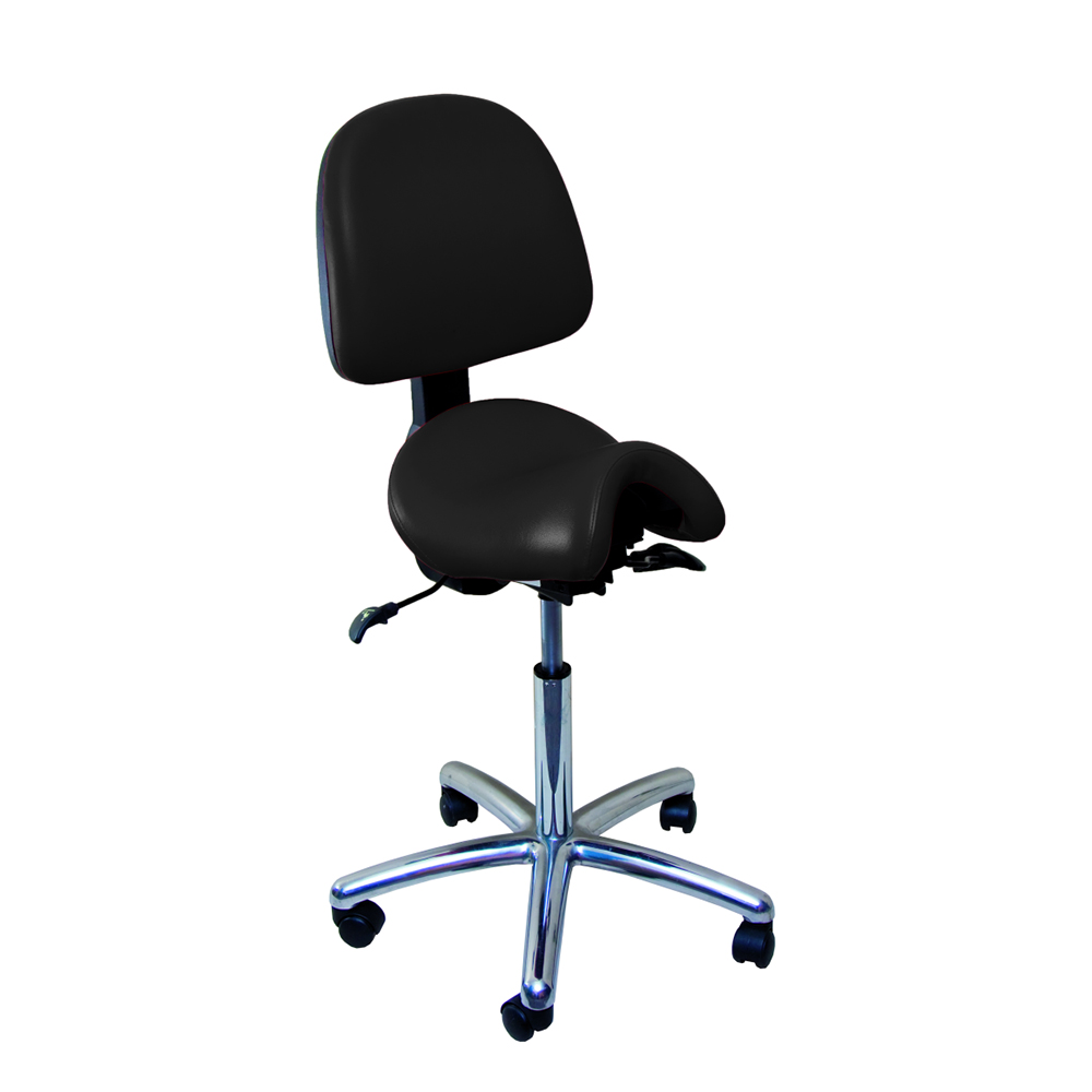 Bambach zadelzit standaard met rugleuning, vinyl zwart, per stuk