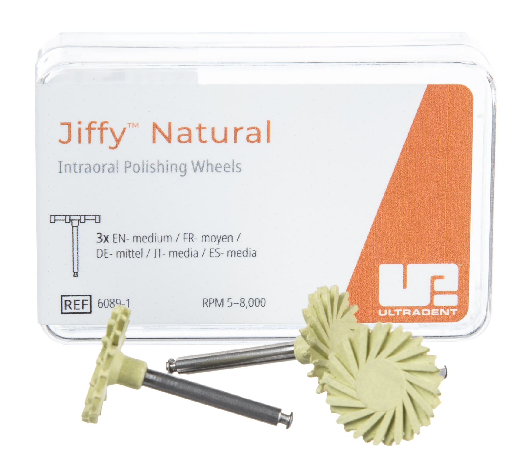Jiffy Natural Wheel RA medium, composiet 14 mm, 3 stuks