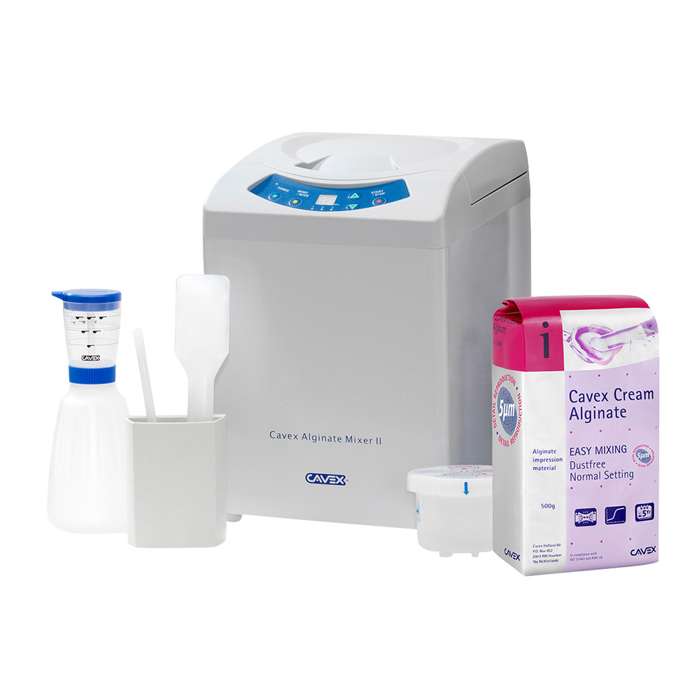 Cavex Alginat Mixer II + 10 x 500 g Crème, verpakking