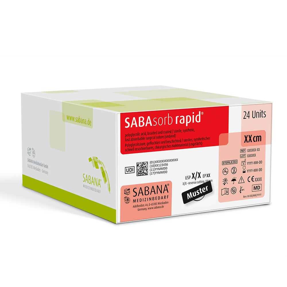 SABAsorb rapid, ongekleurd, USP 4-0, 45 cm DS-16, 24 stuks