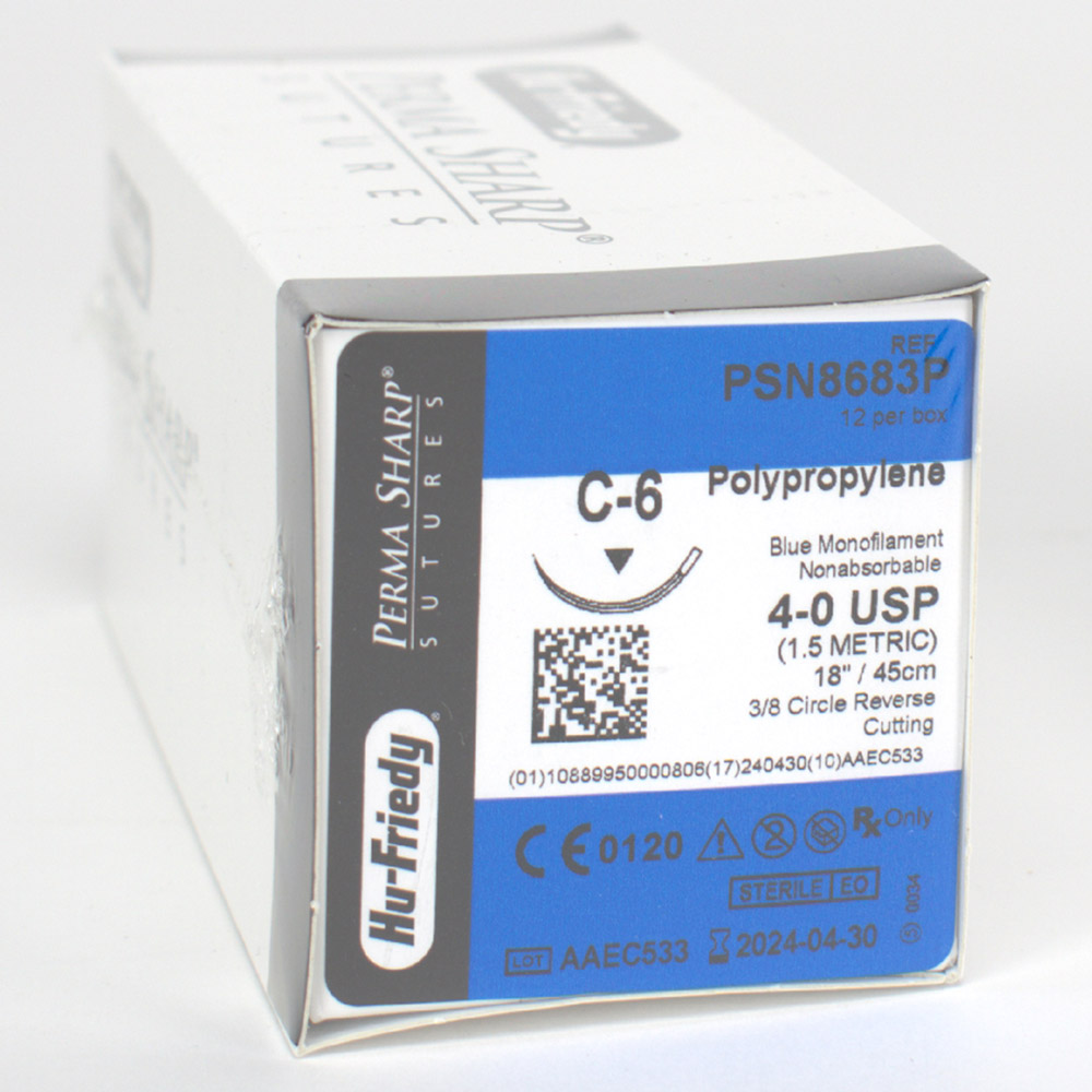 Hechtmateriaal Polypropylene 4-0 PSN8683P, 12 stuks