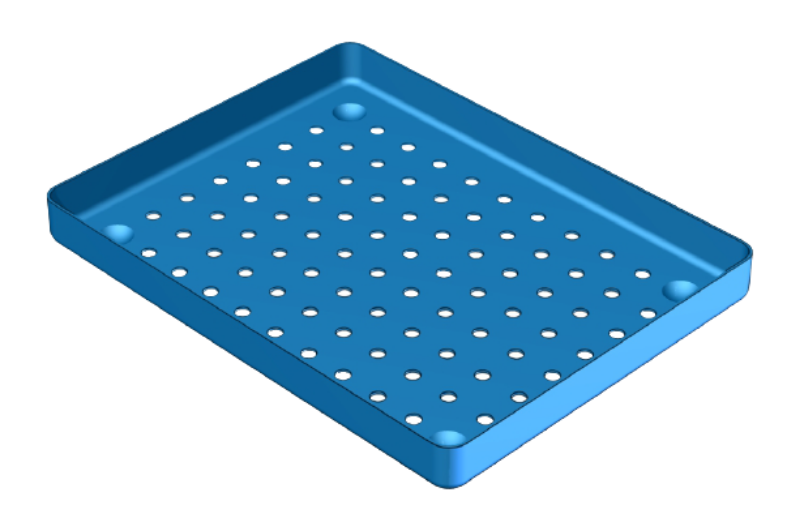 Bakbodem van geperforeerd aluminium 18 x 14 cm blauw, stuk