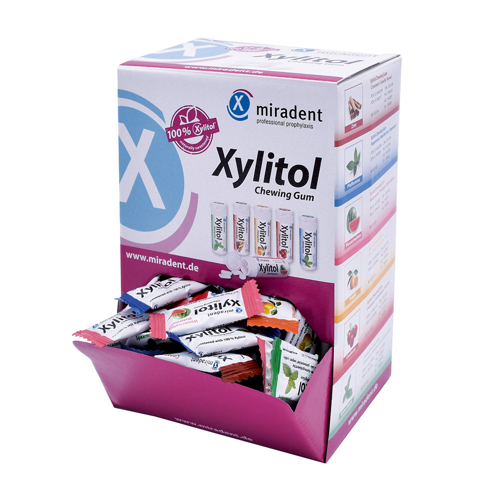 miradent Xylitol Kauwgom 6-F, 200 stuks gesorteerd