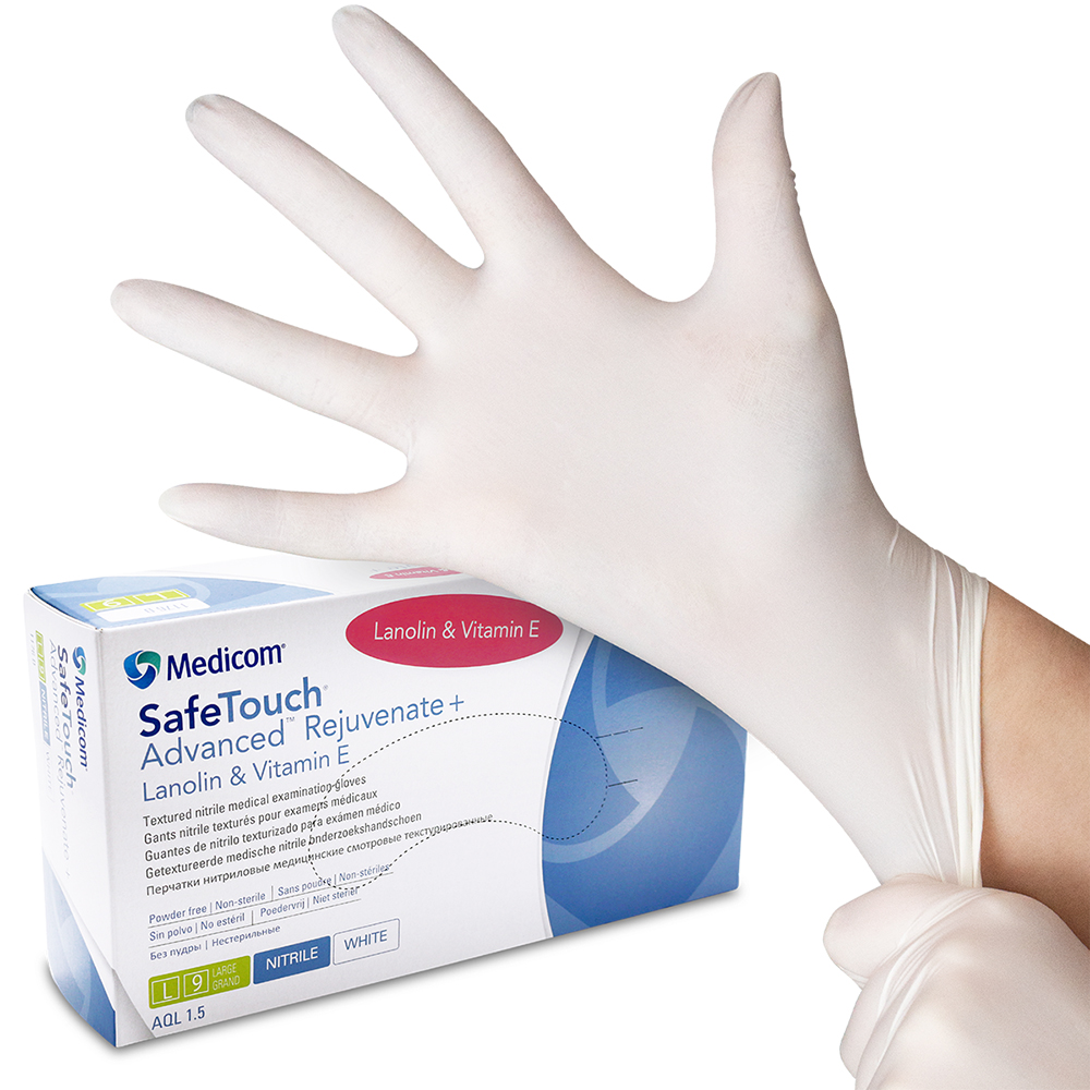 SafeTouch Advanced Rejuvenate Nitril handschoenen poedervrij wit maat XS, 100 stuks