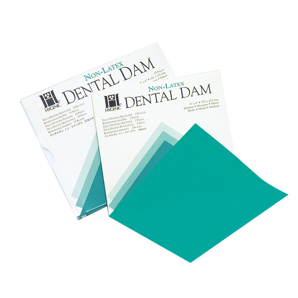 Hygenic Kofferdam latexvrij medium 127 x 127 mm groen, 15 Vel