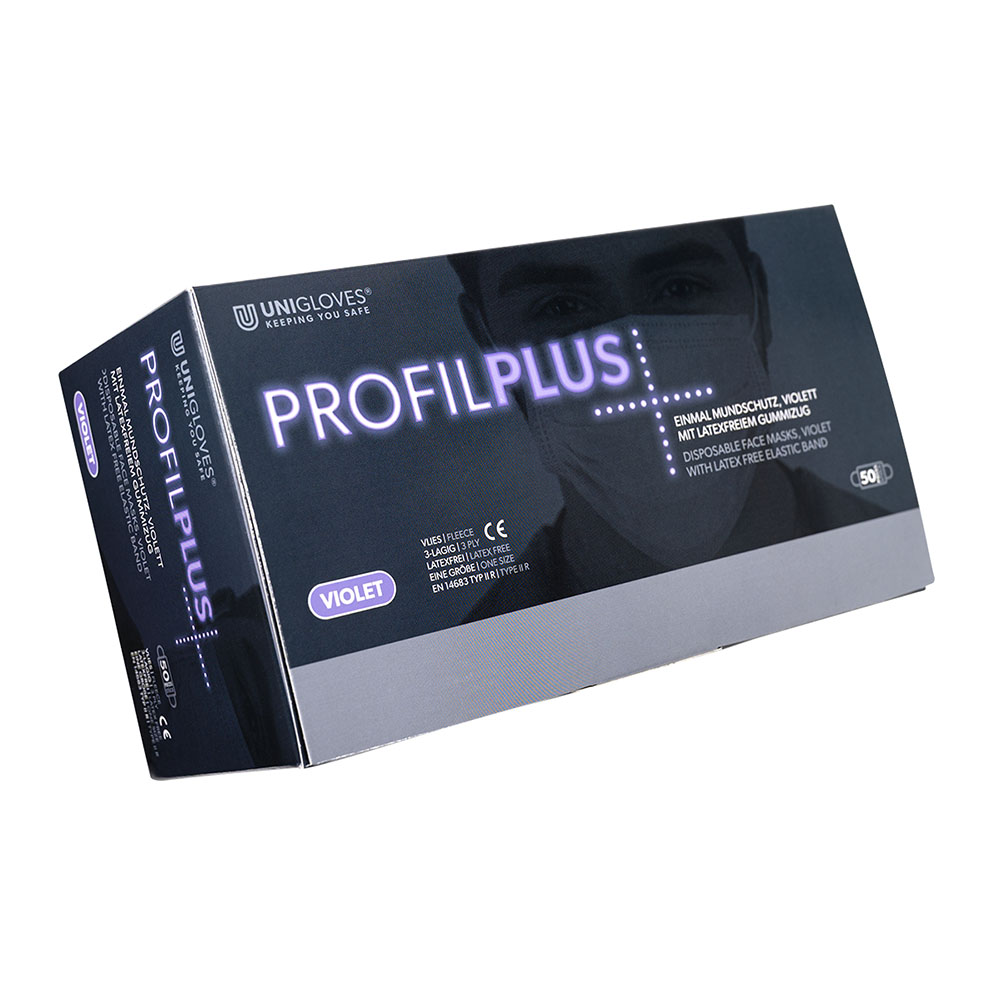 Mondmasker Profil Plus latexvrij paars, 50 stuks