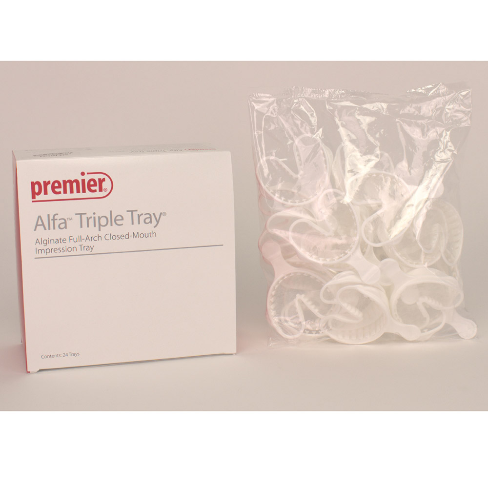 Alfa Triple Tray afdruklepel wit middel, 24 stuks