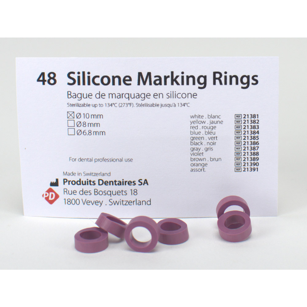 Siliconen ringen 10 mm lila, 48 stuks