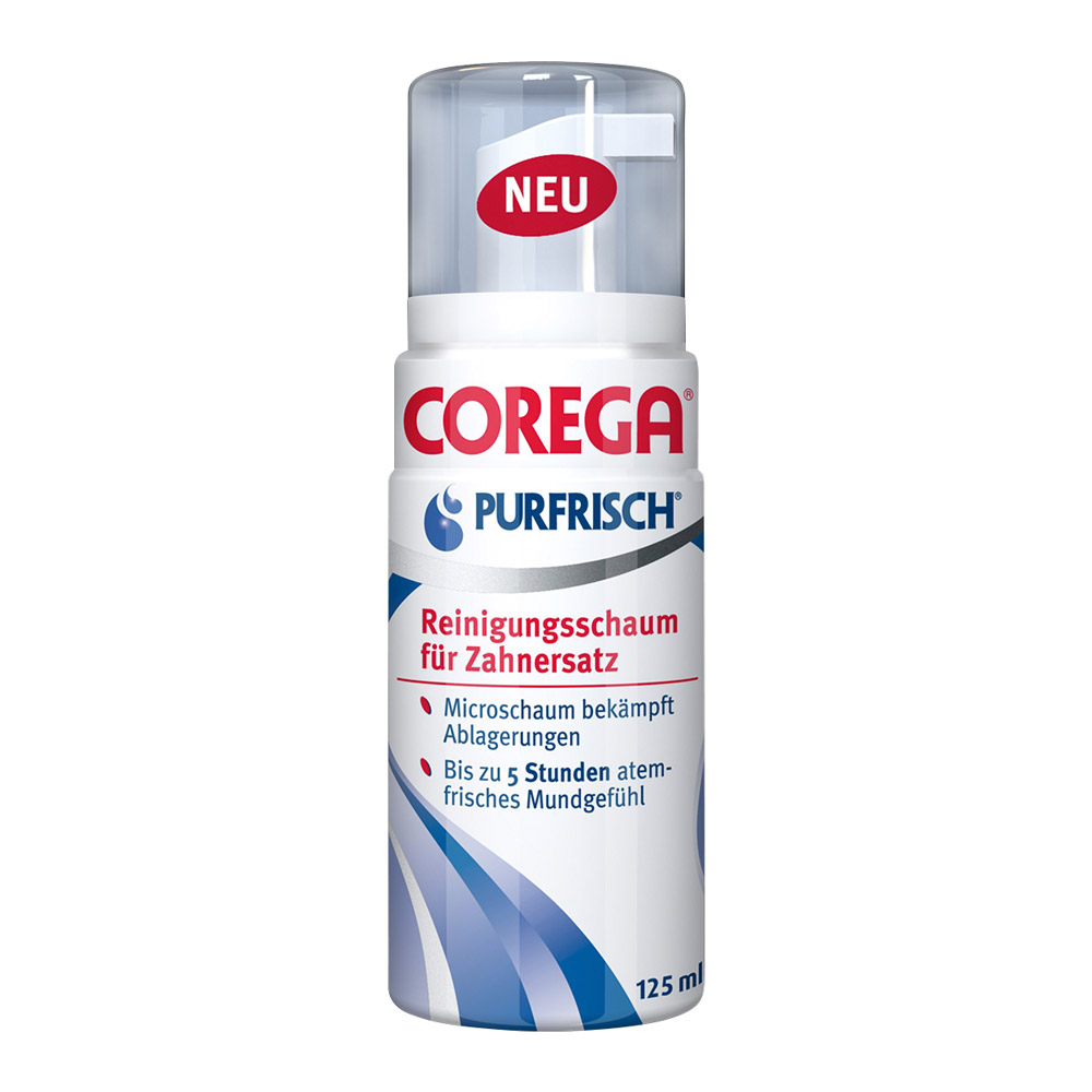 Corega Purfrisch Reinigingsschuim, 125 ml