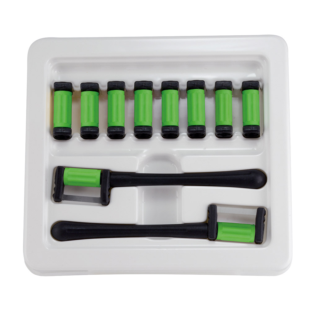 FitStrip stroken eenzijdig groen grof, 10 stuks