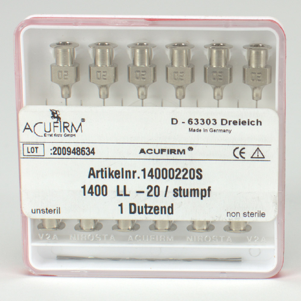 Acufirm Canules 1400LL/20 stomp, 12 stuks