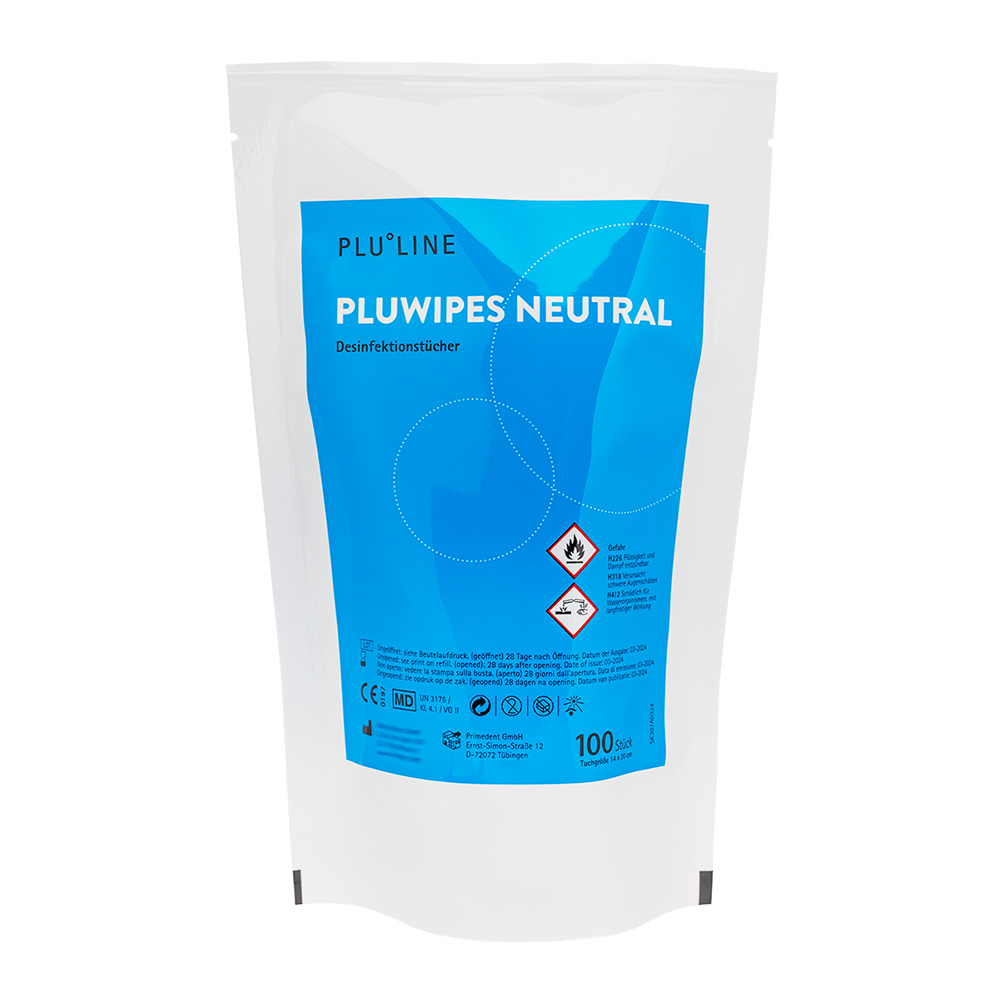 Pluwipes neutraal, verpakking van 100 stuks