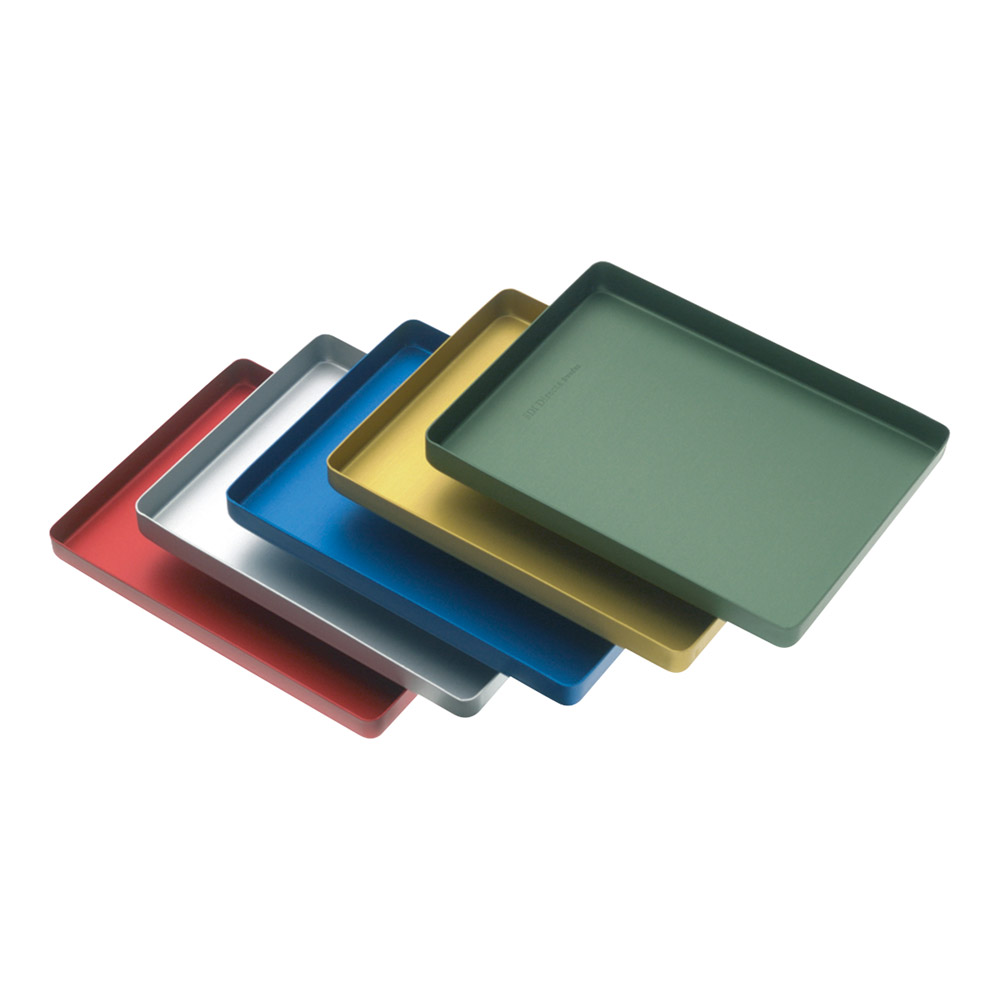 Mini aluminiumtray met bodem, ongeperforeerd 184 x 140 x 17 mm rood, stuk