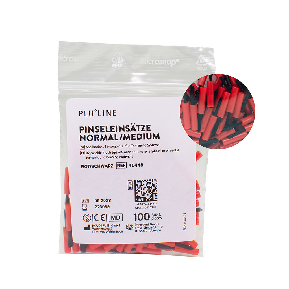 PLULINE penseel kwastjes normaal&nbsp;zwart/rood, 100 St.