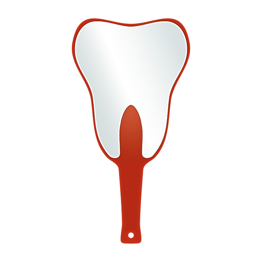 Handspiegel "Tand" rood 27 cm, stuk