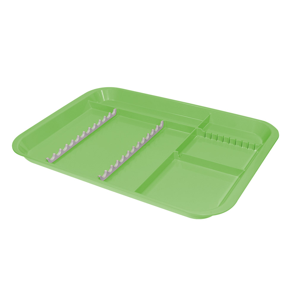 Behandeltray met indeling neon groen, stuk