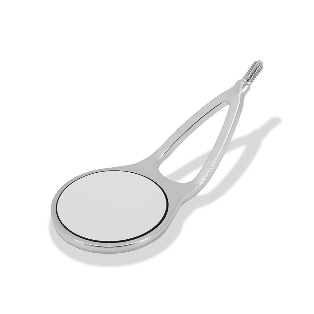 Mondspiegel MEGAretract Rhodium 4 vlak SS, 6 stuks