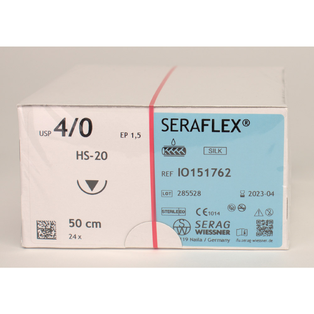 Seraflex zwart 4/0 EP1,5 HS-20, 24 stuks