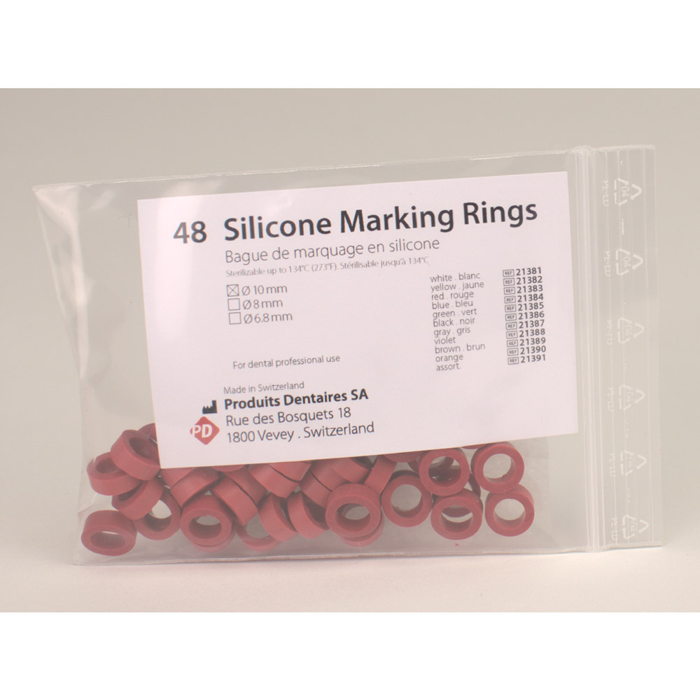 Siliconen ringen 10 mm rood, 48 stuks