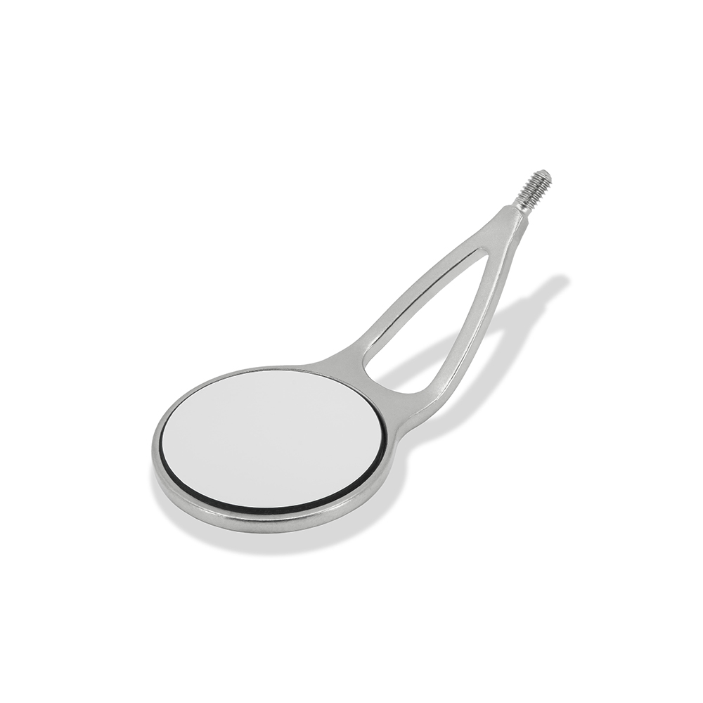 Mondspiegel MEGAretract Rhodium 5 vlak RVS, 6 stuks