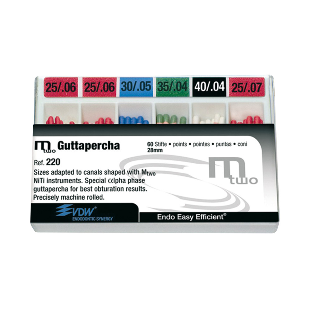 MTWO Guttaperchastiften 28 mm, 60 stuks gesorteerd