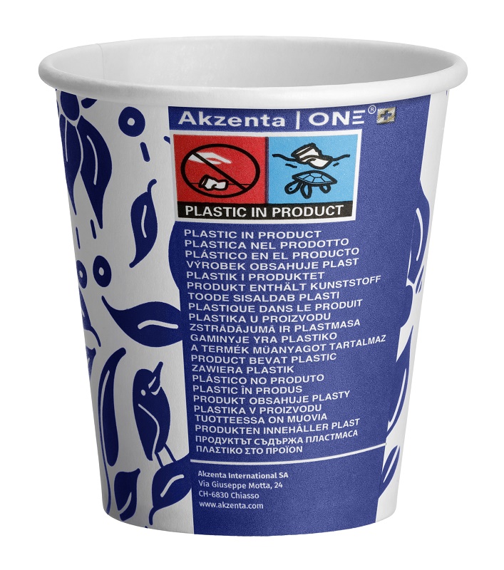 Akzenta ONE papieren bekers 200 ml paradise, 20 x 50 stuks