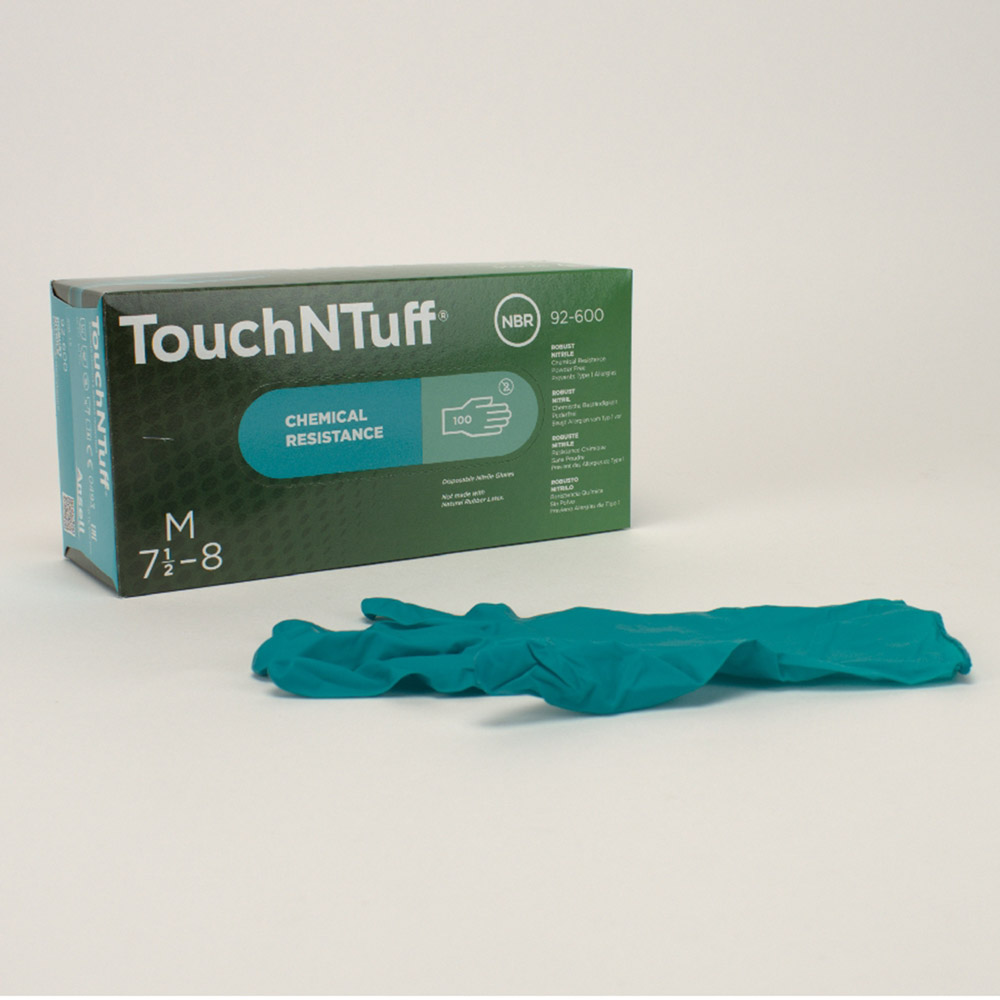 Touch N Tuff handschoenen poedervrij groen maat 9,5-10, 100 stuks