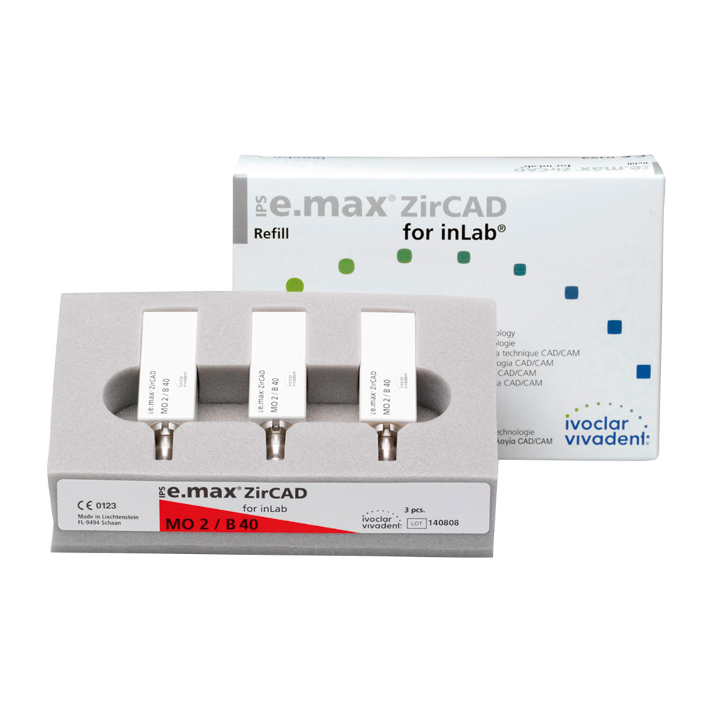 IPS e.max ZirCAD Inlab MO0 B40, 3 stuks