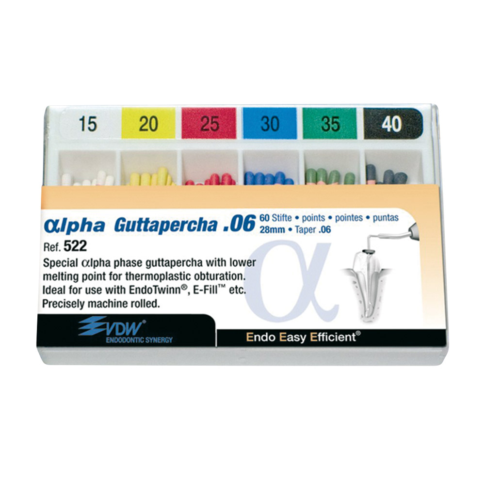 Alpha Guttapercha Taper .06 15, 60 stuks