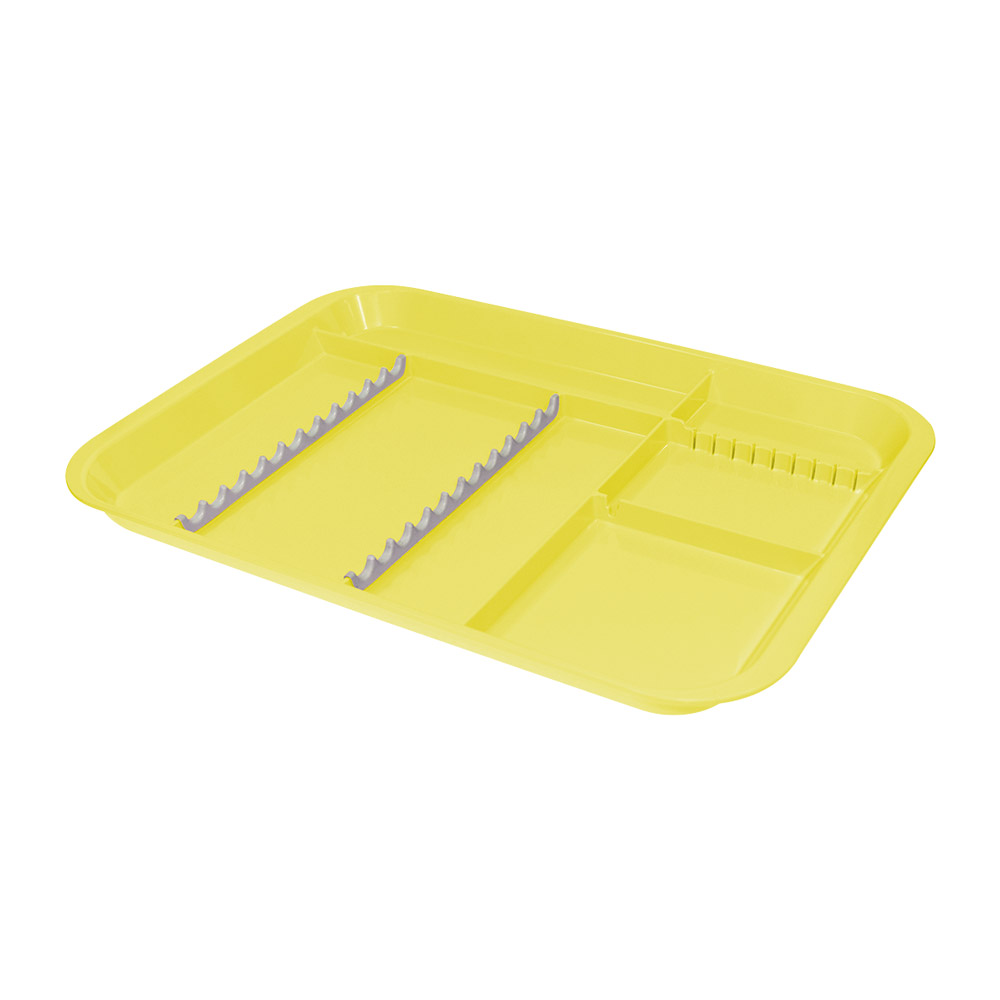 Behandeltray met indeling neon geel, stuk