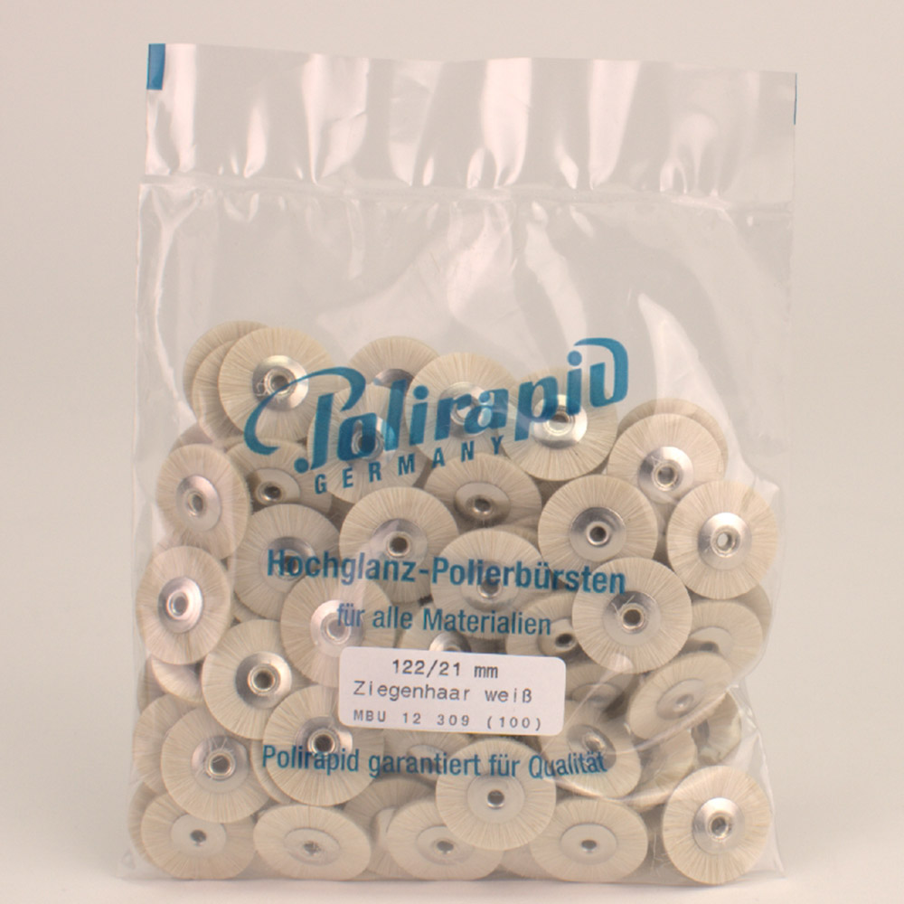 ZR-borstel ongemonteerd geit wit ø21 mm, 100 stuks