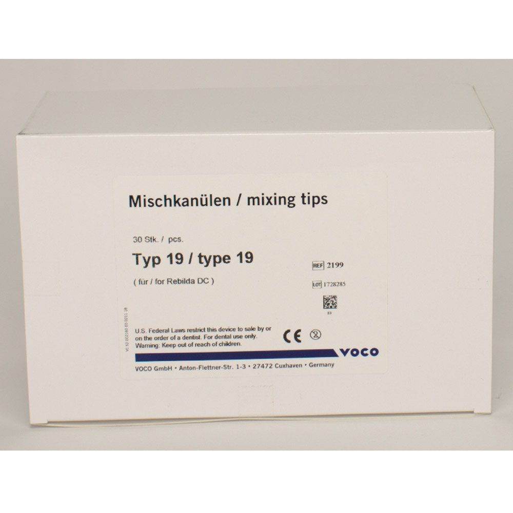 Voco mengcanules Typ 19 blauw, 30 stuks