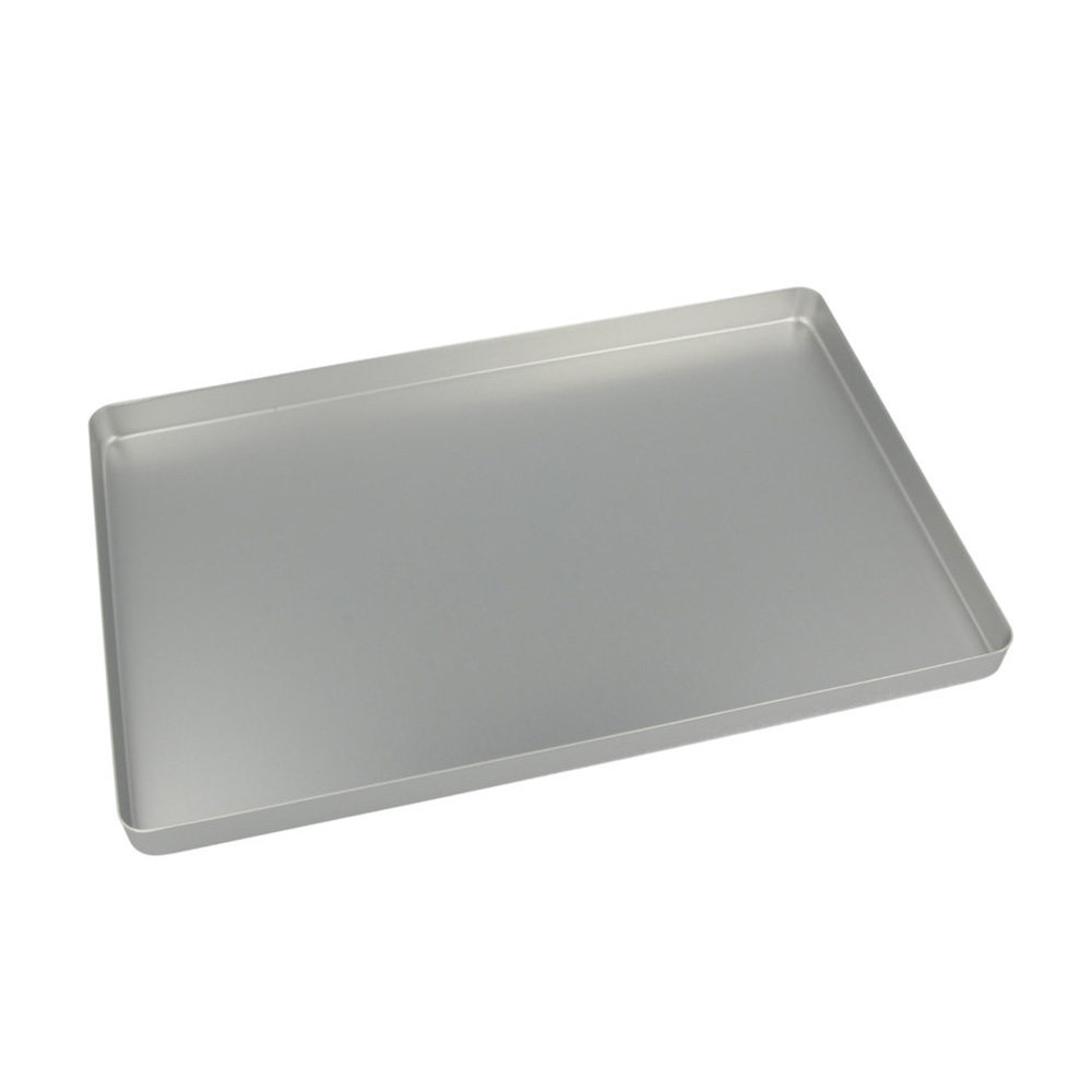 Alubodemtray zonder gaten 18 x 28 cm zilver, stuk